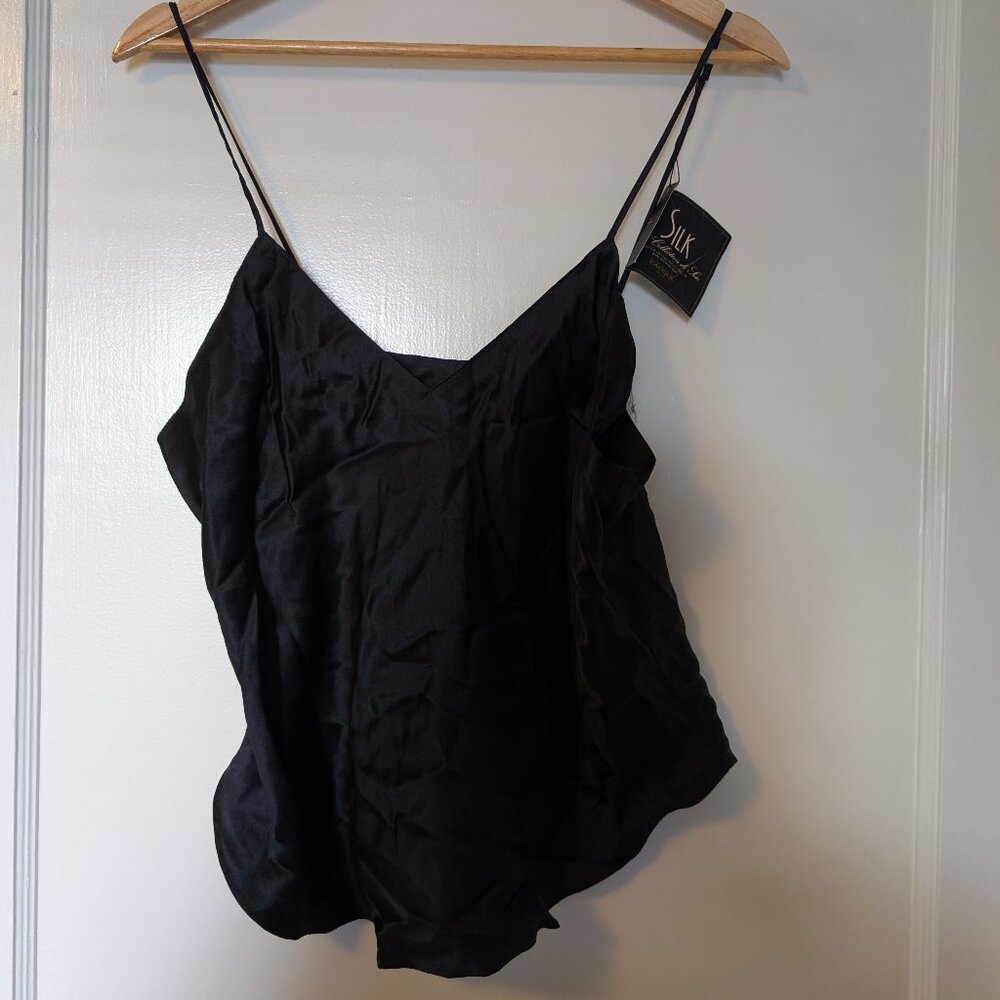 black silk camisole